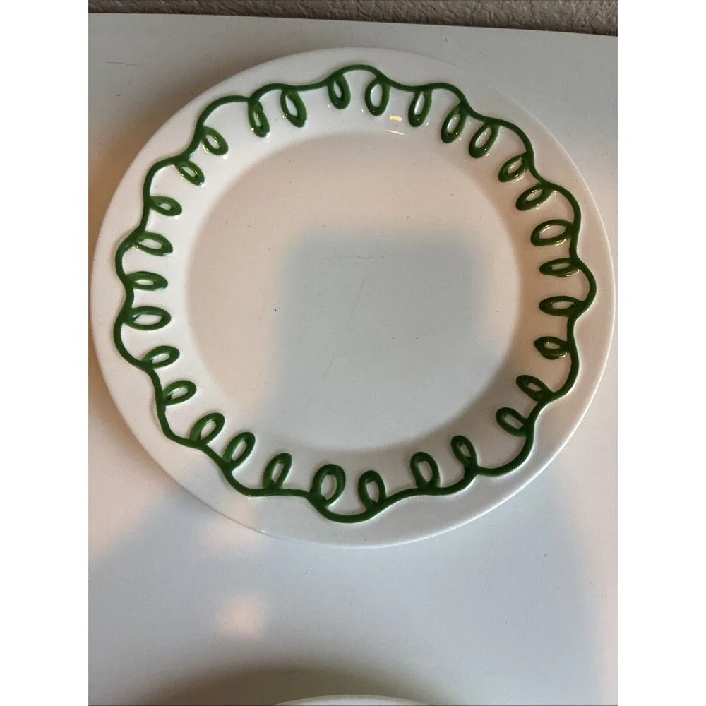 Kate Spade New York X Target Limited 4pc Ceramic Dessert Plates Cream/Green
